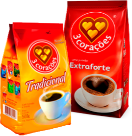 Café 3 Corações - Tradicional e Extra Forte